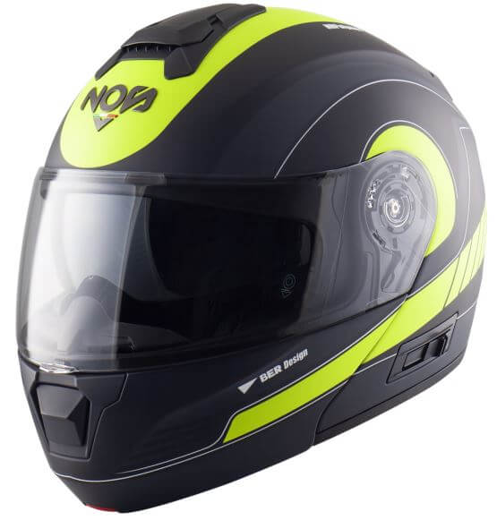 Čelada Nos NS-8 Flip Up Gaze Fluor Yellow Matt - Image 2